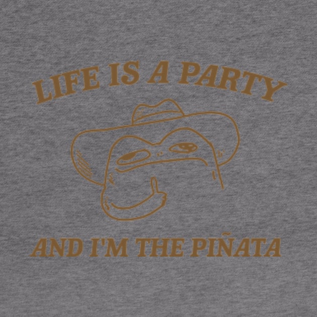 Life is a party and i'm the pinata, Funny Frog T-shirt, Meme Shirt, Cowboy Frog by Y2KERA